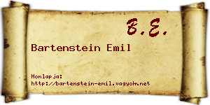 Bartenstein Emil névjegykártya