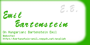 emil bartenstein business card